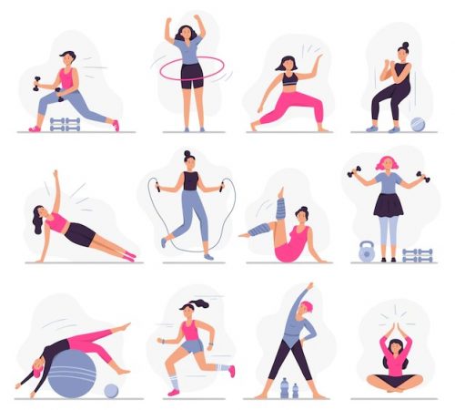 Woman sport activities Free Vector